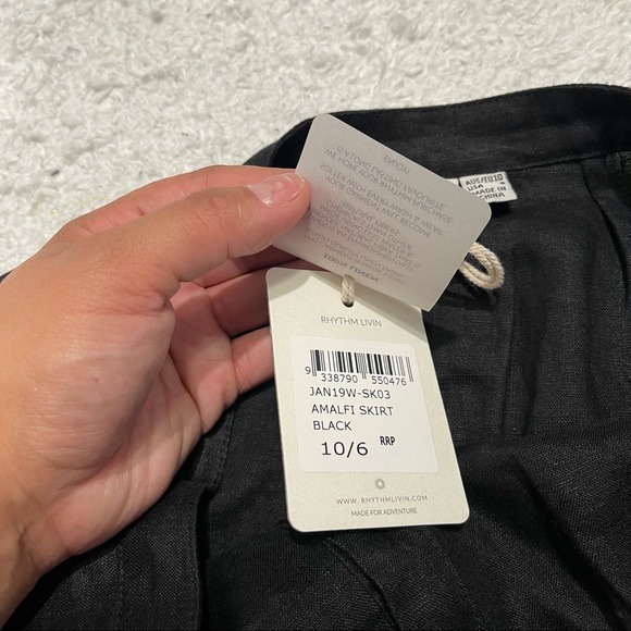 Rhythm Amalfi Washed Black Button-Up Midi Skirt - Picture 7 of 12